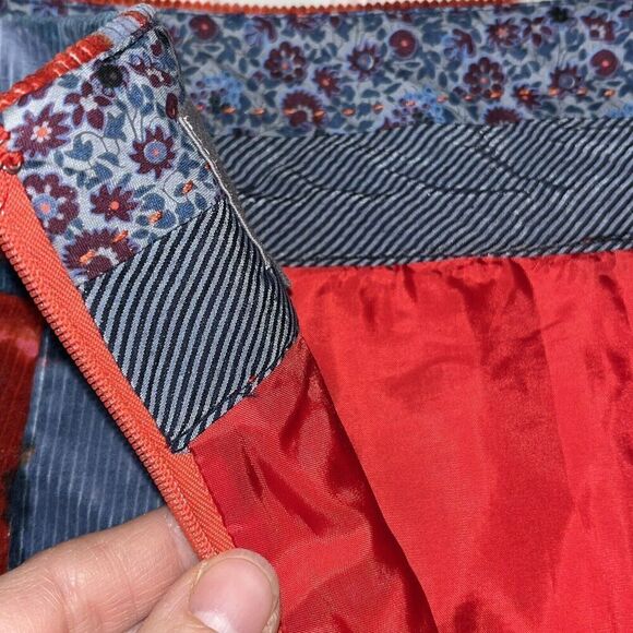 ANTHROPOLOGIE Skirt Sz 4 Vanessa Virginia Painterly Corduroy Pencil Abstract Art - Picture 8 of 12